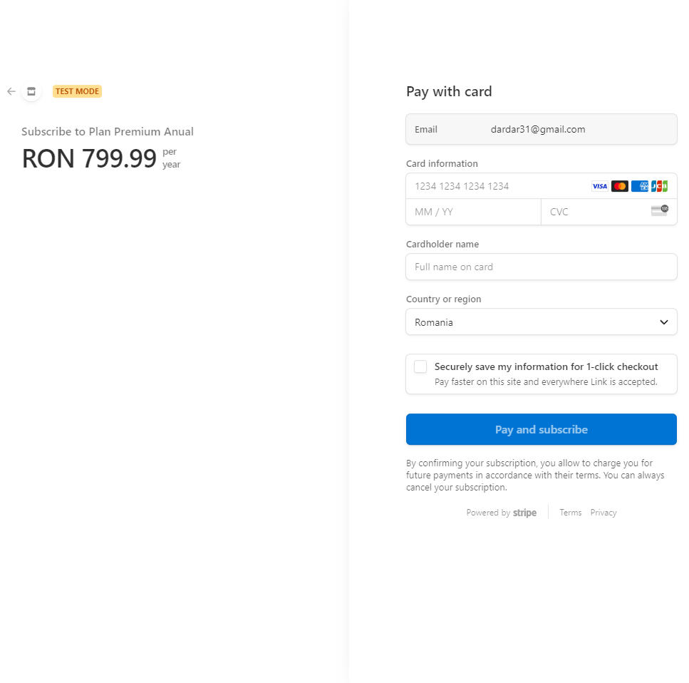 Plăți Securizate prin Stripe